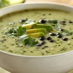 Creamy Poblano Soup with Black Beans and Corn