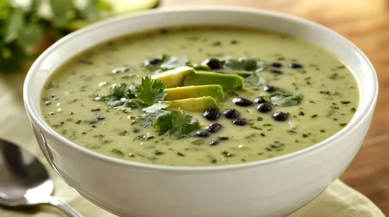 Creamy Poblano Soup with Black Beans and Corn