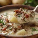 creamy potato and hamburger soup in a crockpot