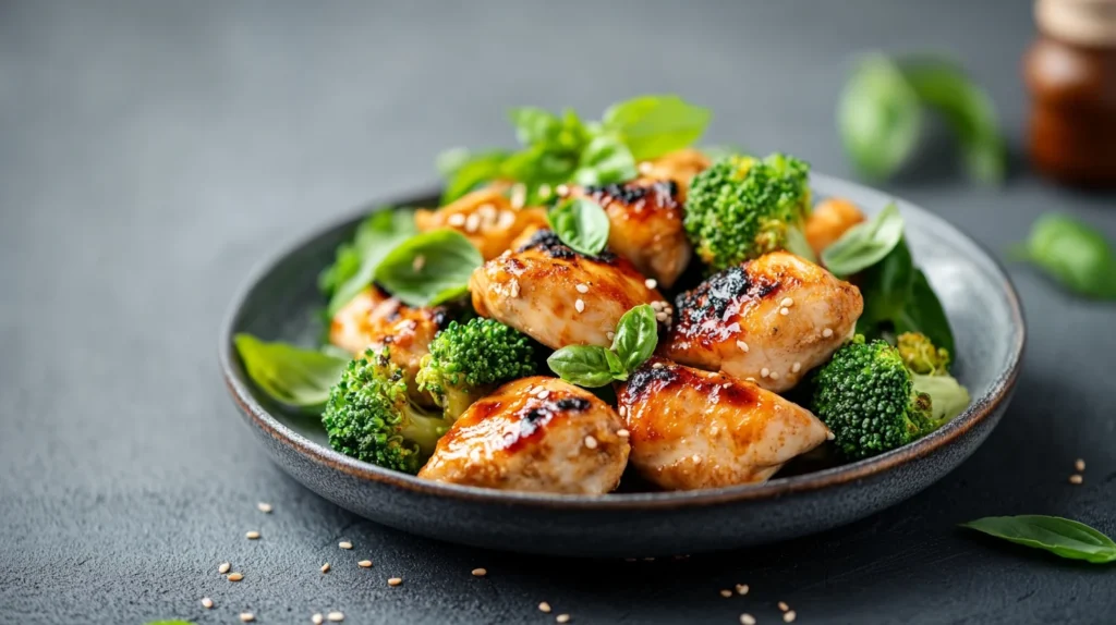 basil chicken and broccoli