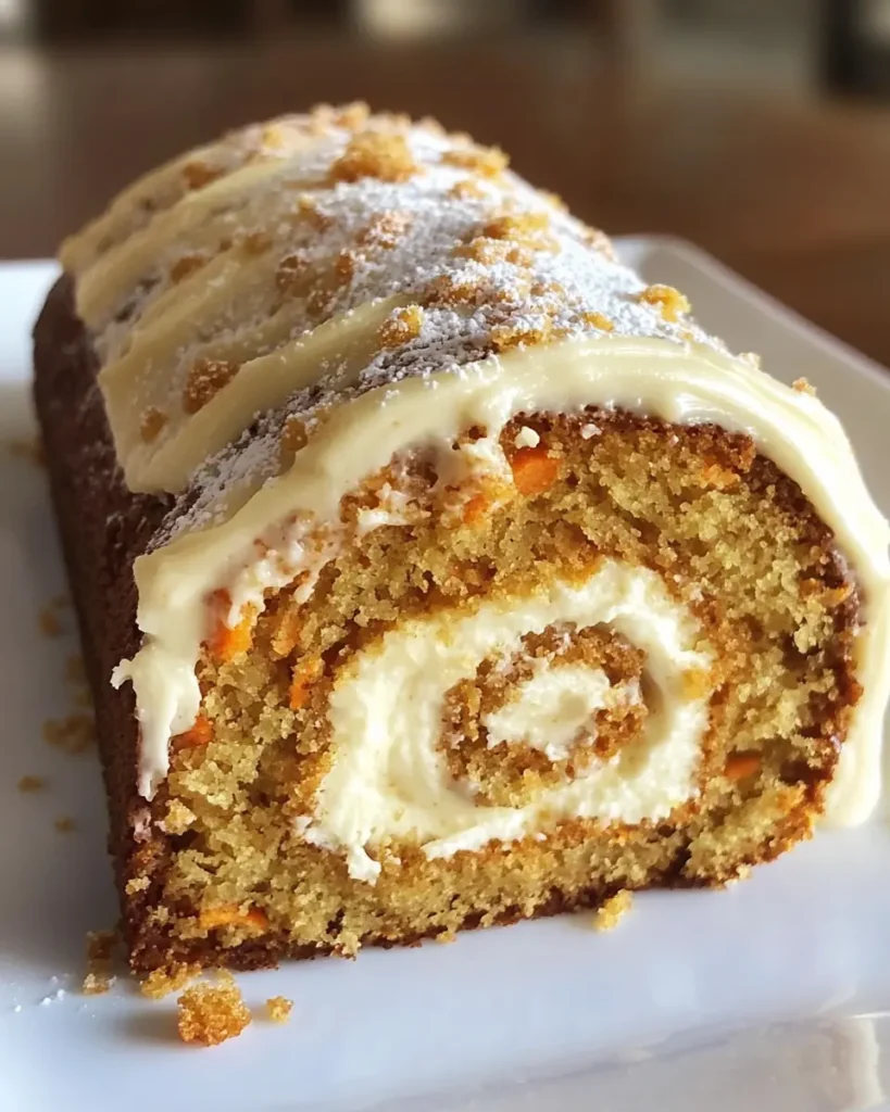 Carrot Cake Roll with Cream Cheese Frosting