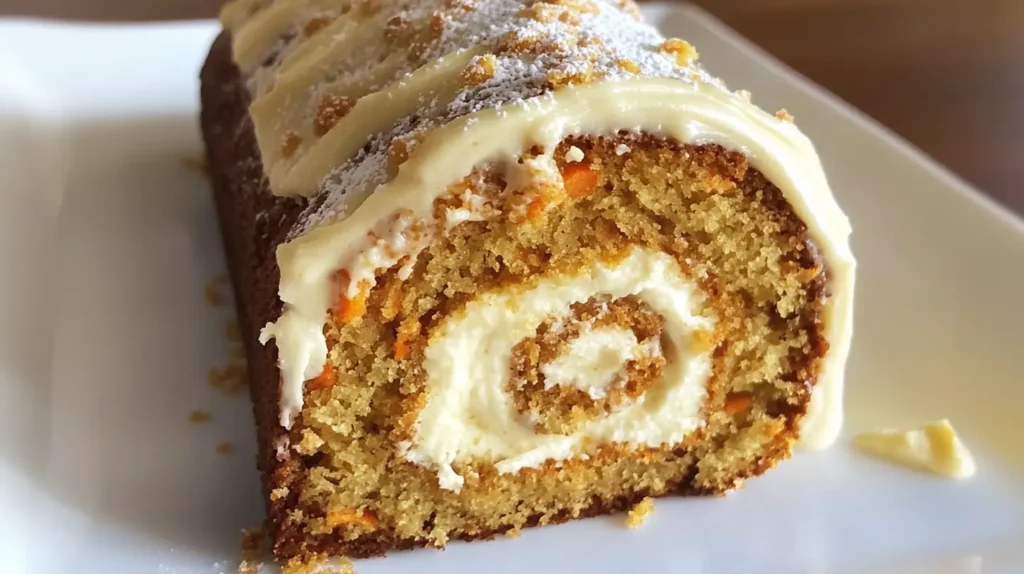 Carrot Cake Roll with Cream Cheese Frosting