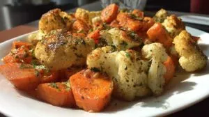 roasted cauliflower and carrots