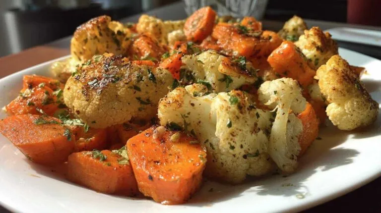 roasted cauliflower and carrots