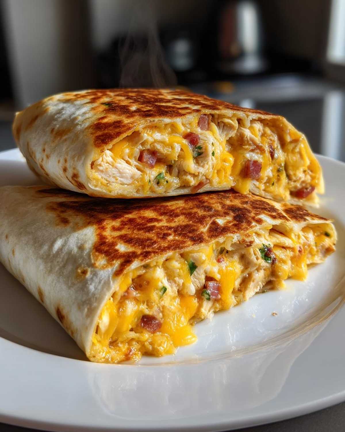 Air Fryer Chicken Ham & Cheese Wraps
