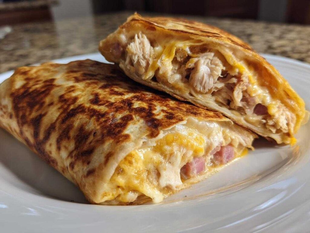 Air Fryer Chicken Ham & Cheese Wraps