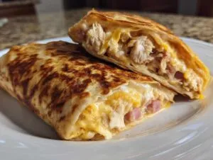 Air Fryer Chicken Ham & Cheese Wraps