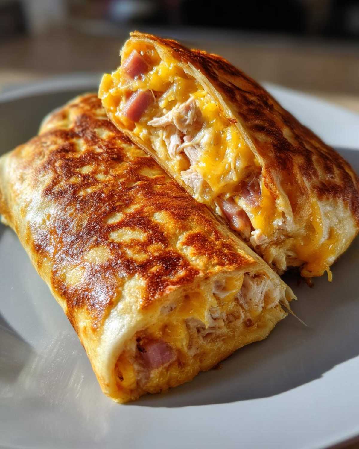 Air Fryer Chicken Ham & Cheese Wraps