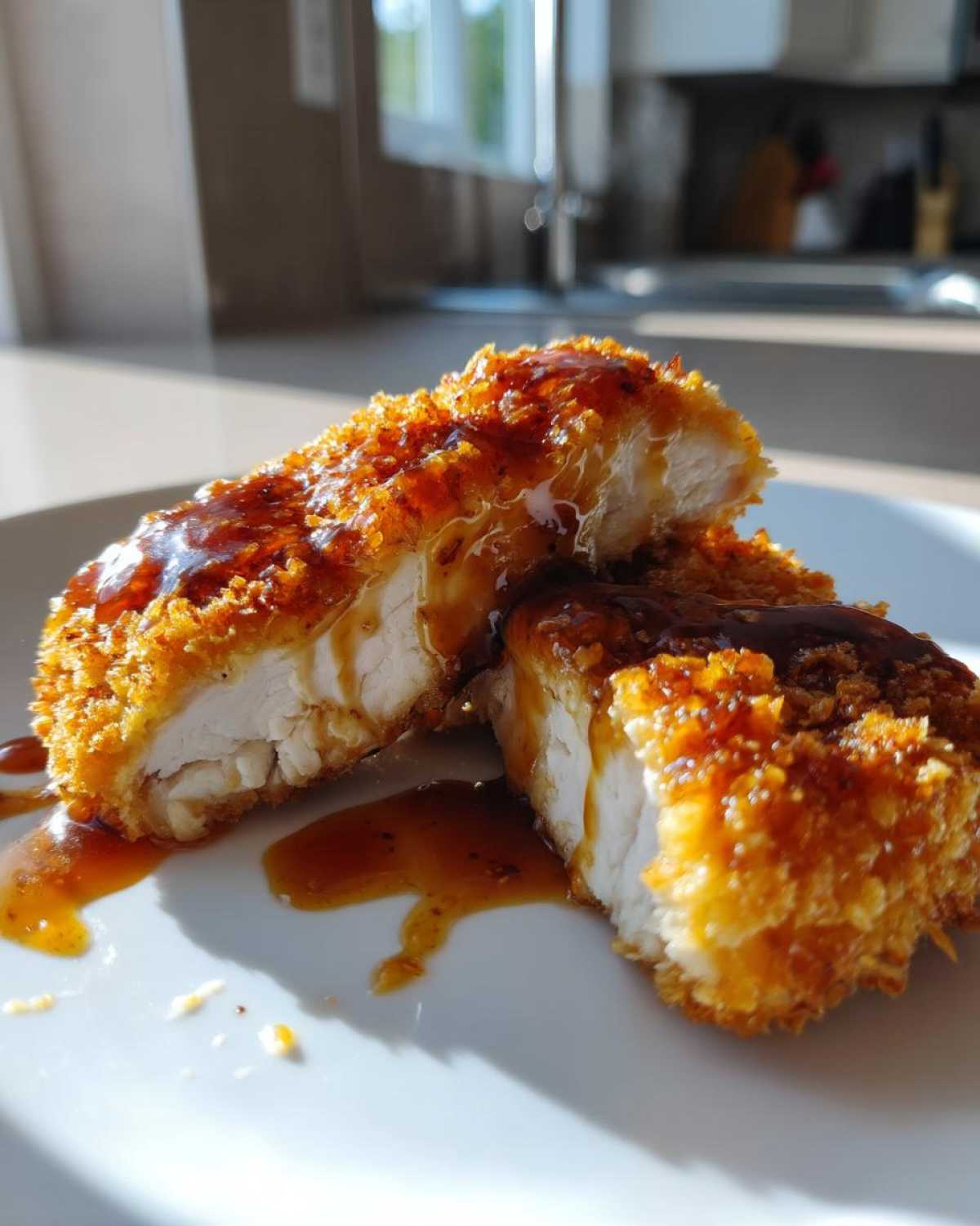 Baked Crunchy Hot Honey Chicken