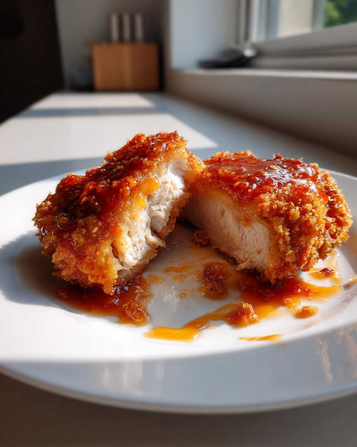 Baked Crunchy Hot Honey Chicken