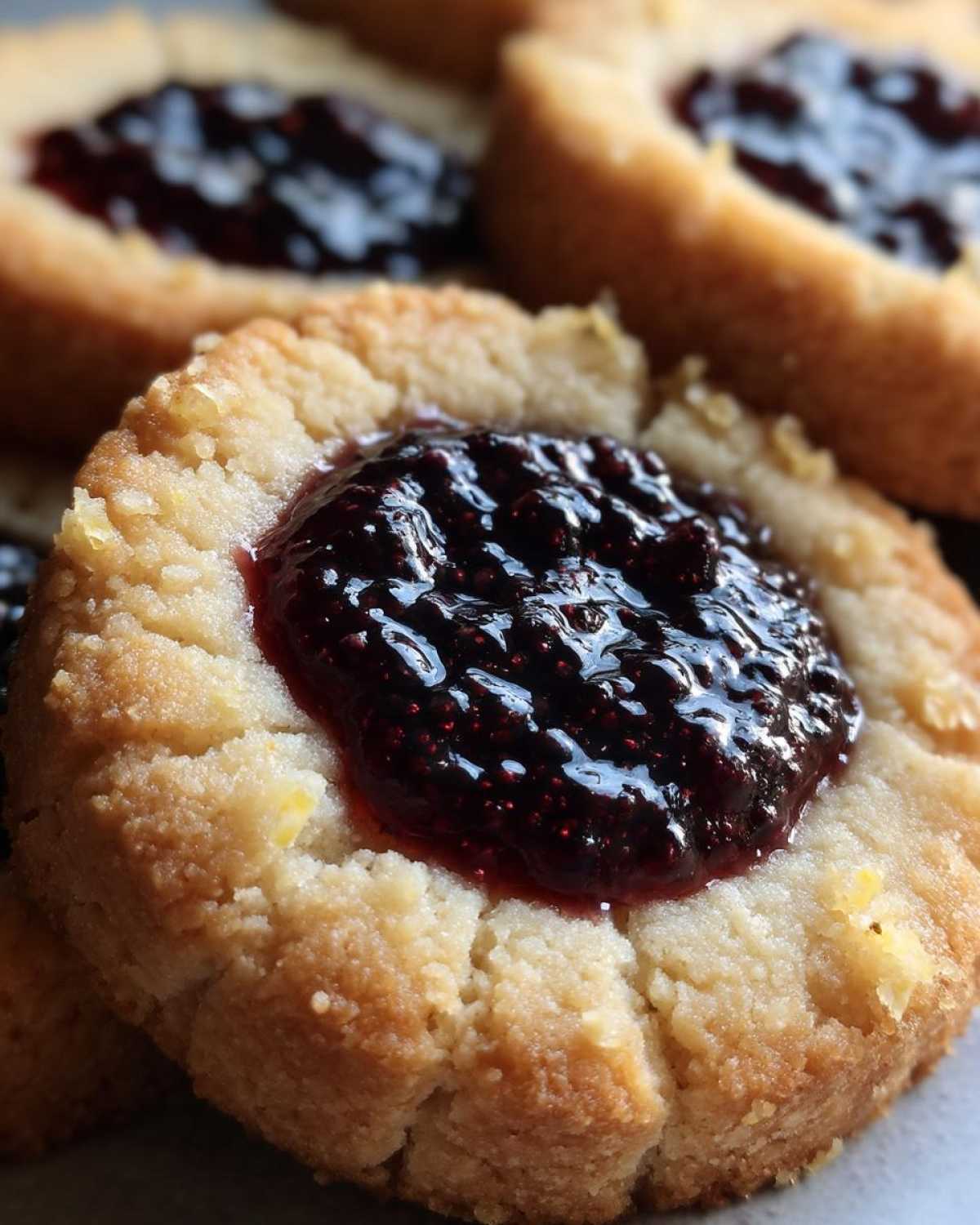 Black Raspberry and Lemon Shortbread Cookies