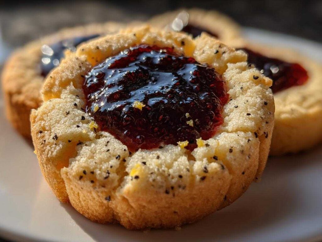 Black Raspberry and Lemon Shortbread Cookies