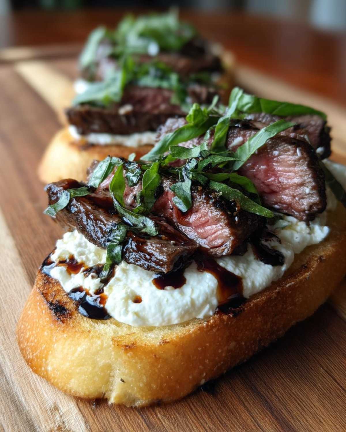 Burrata and Steak Crostini