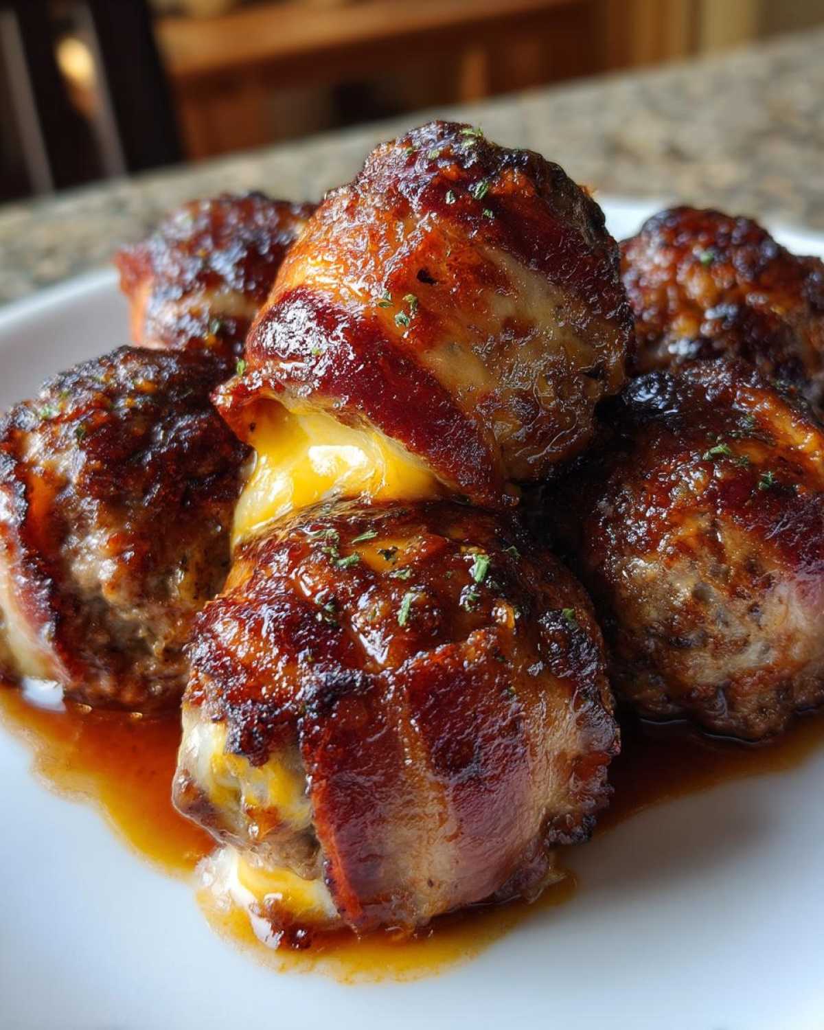 Cheddar-Stuffed BBQ Bacon Bombs