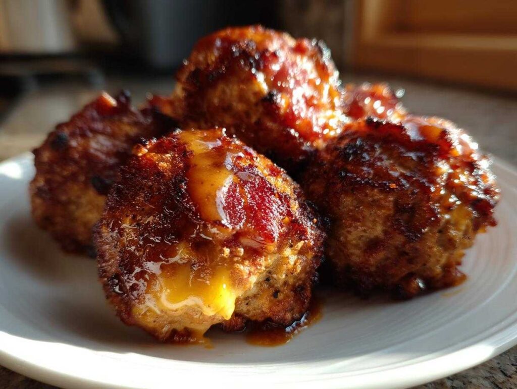 Cheddar-Stuffed BBQ Bacon Bombs