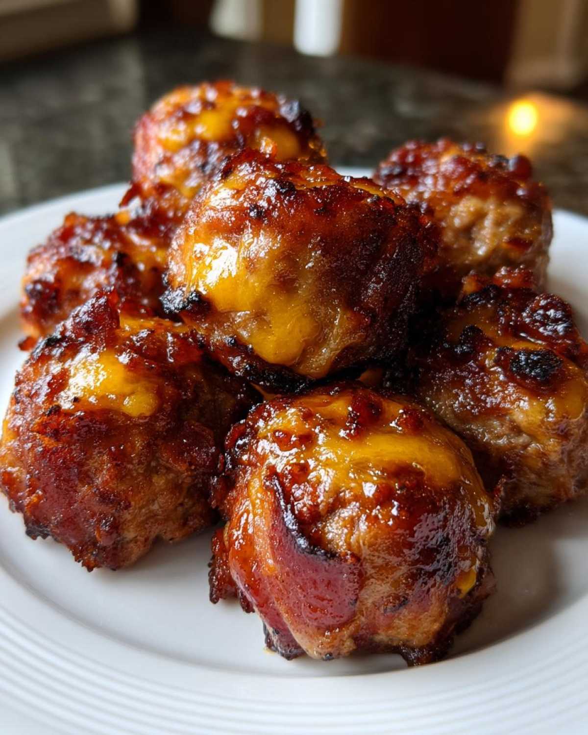 Cheddar-Stuffed BBQ Bacon Bombs