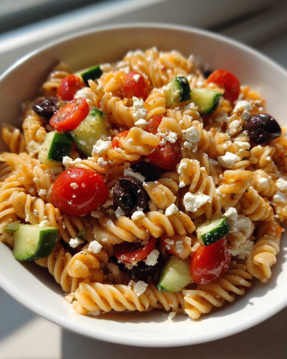Chilled 4th of July Pasta Salad