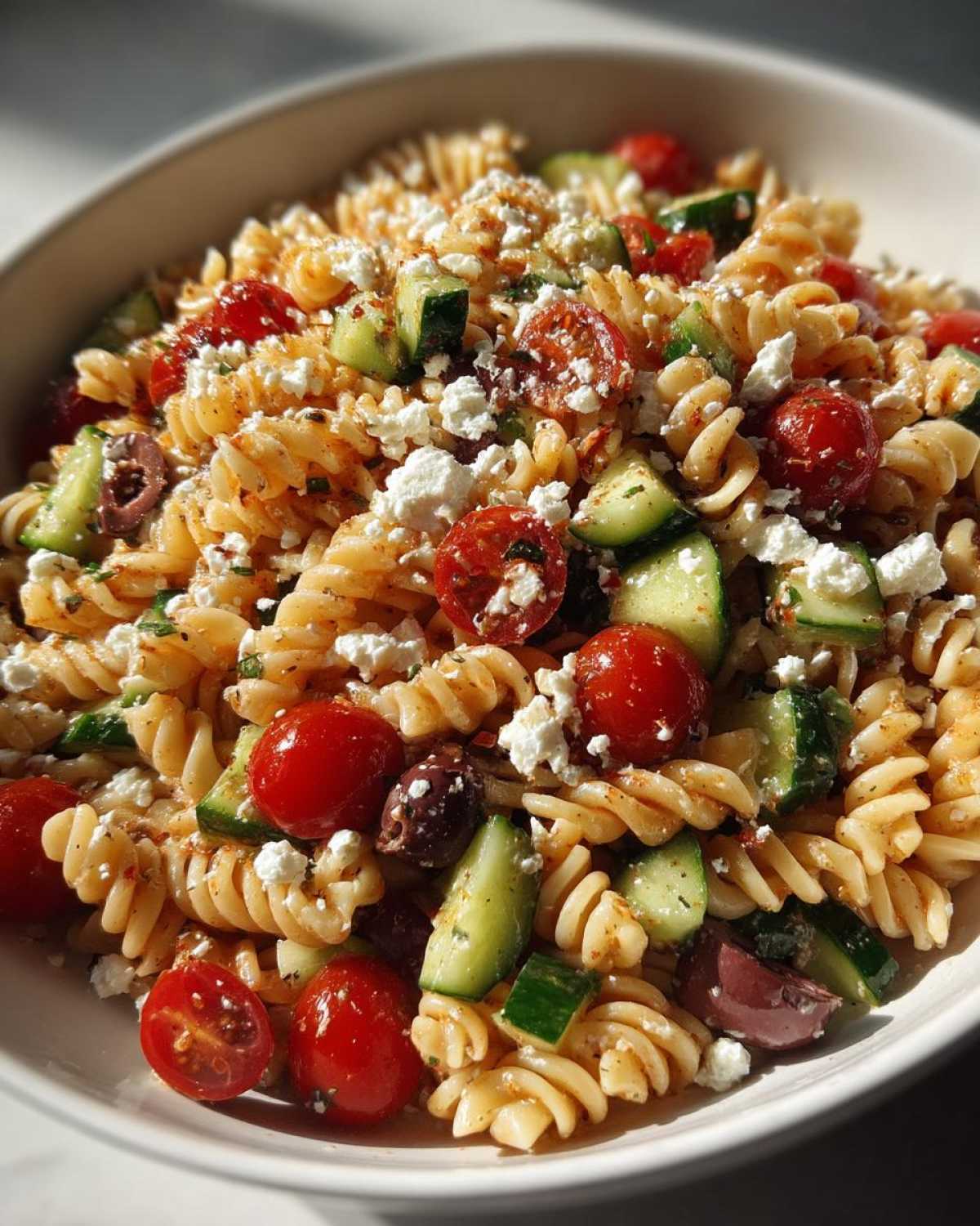 Chilled 4th of July Pasta Salad