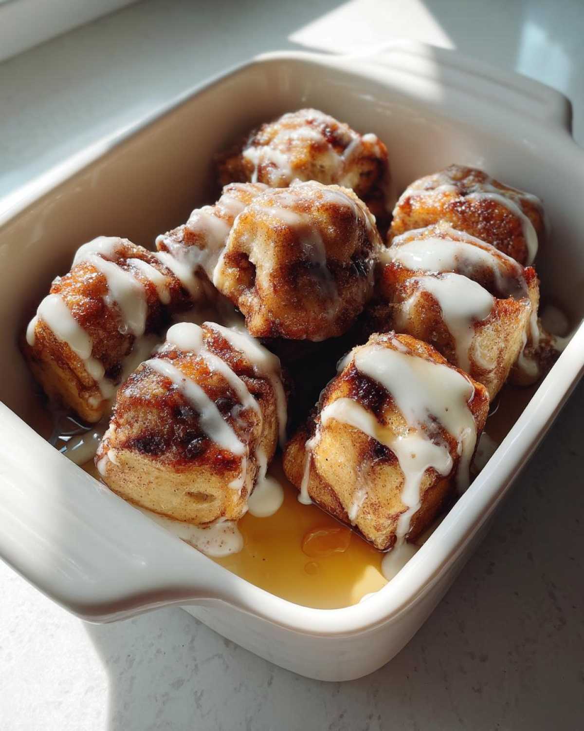 Cinnamon Roll French Toast Bites
