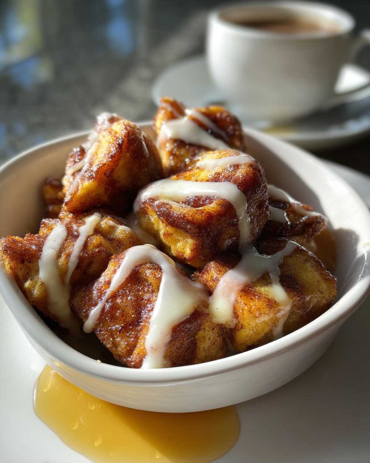 Cinnamon Roll French Toast Bites