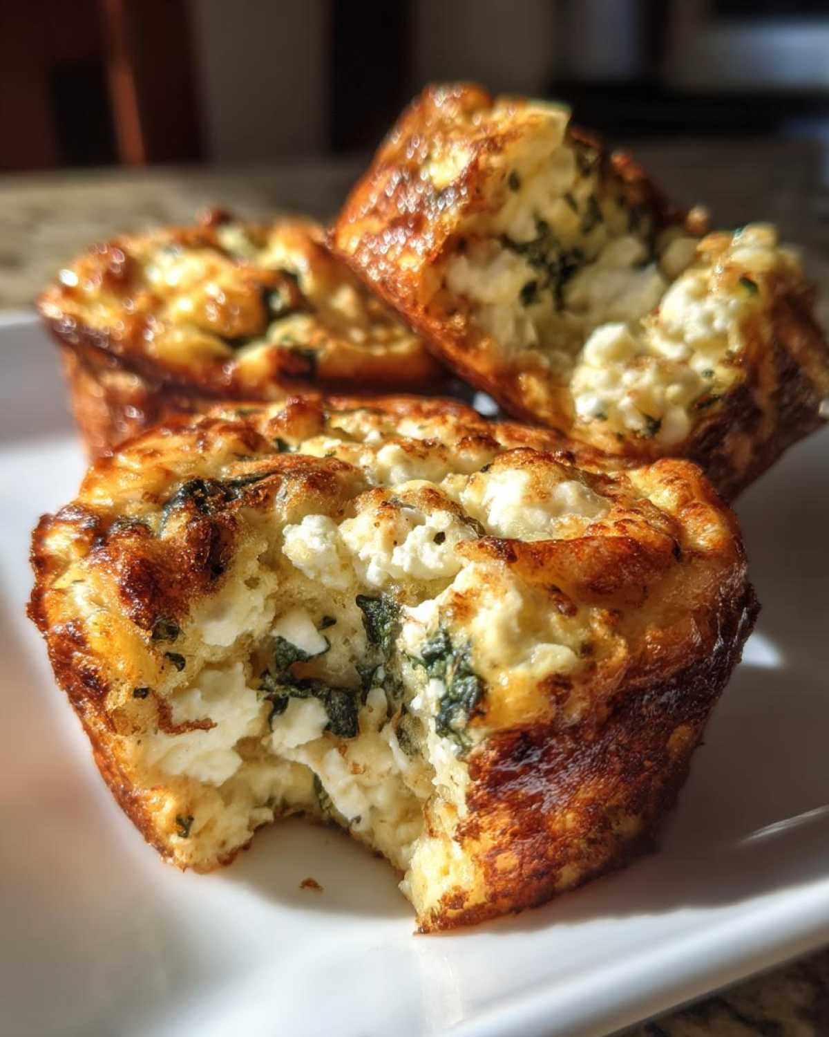 Cottage Cheese Egg Cups With Spinach & Feta