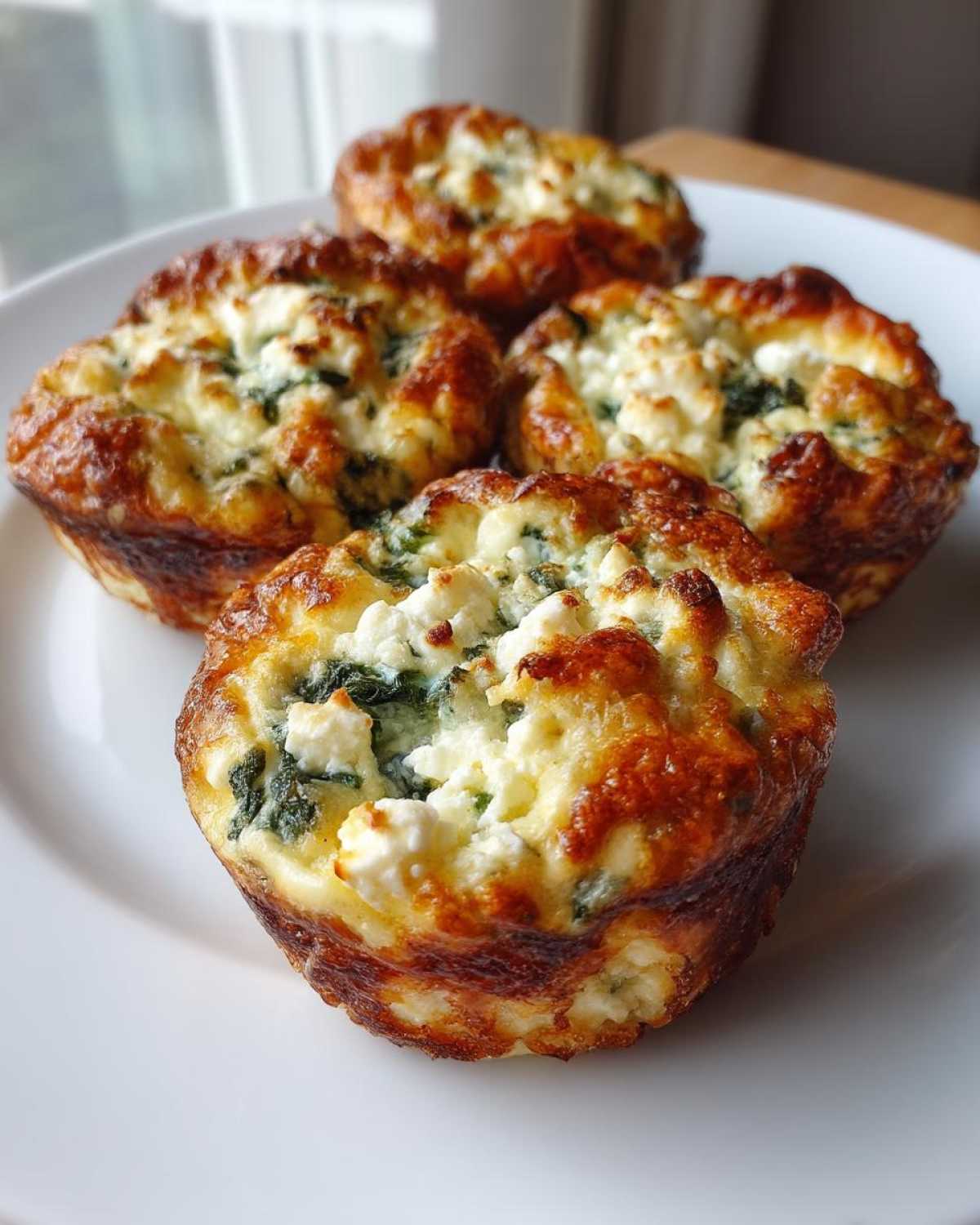 Cottage Cheese Egg Cups With Spinach & Feta