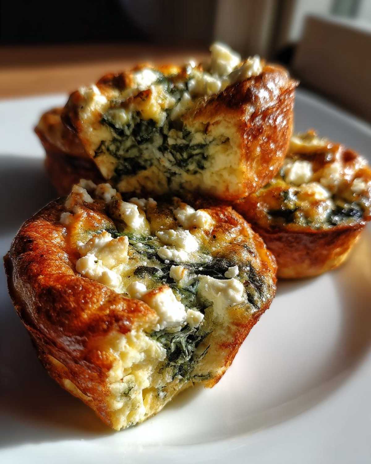 Cottage Cheese Egg Cups With Spinach & Feta