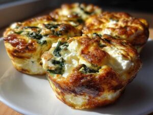 Cottage Cheese Egg Cups With Spinach & Feta