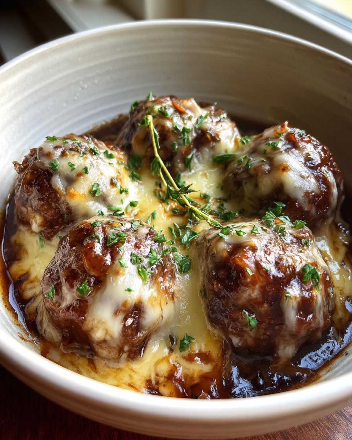 Crock Pot French Onion Meatballs