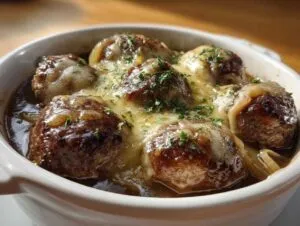 Crock Pot French Onion Meatballs