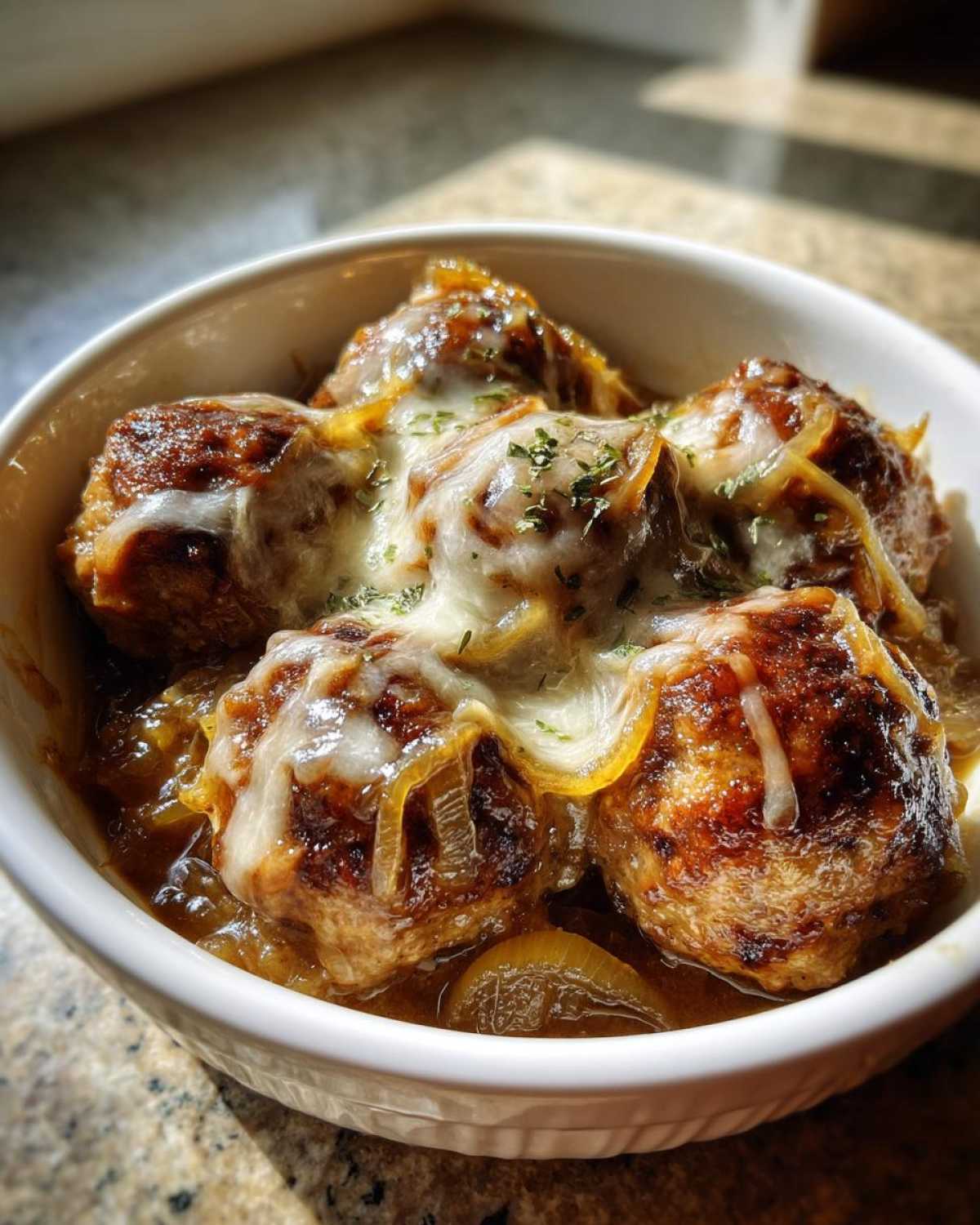 Crock Pot French Onion Meatballs