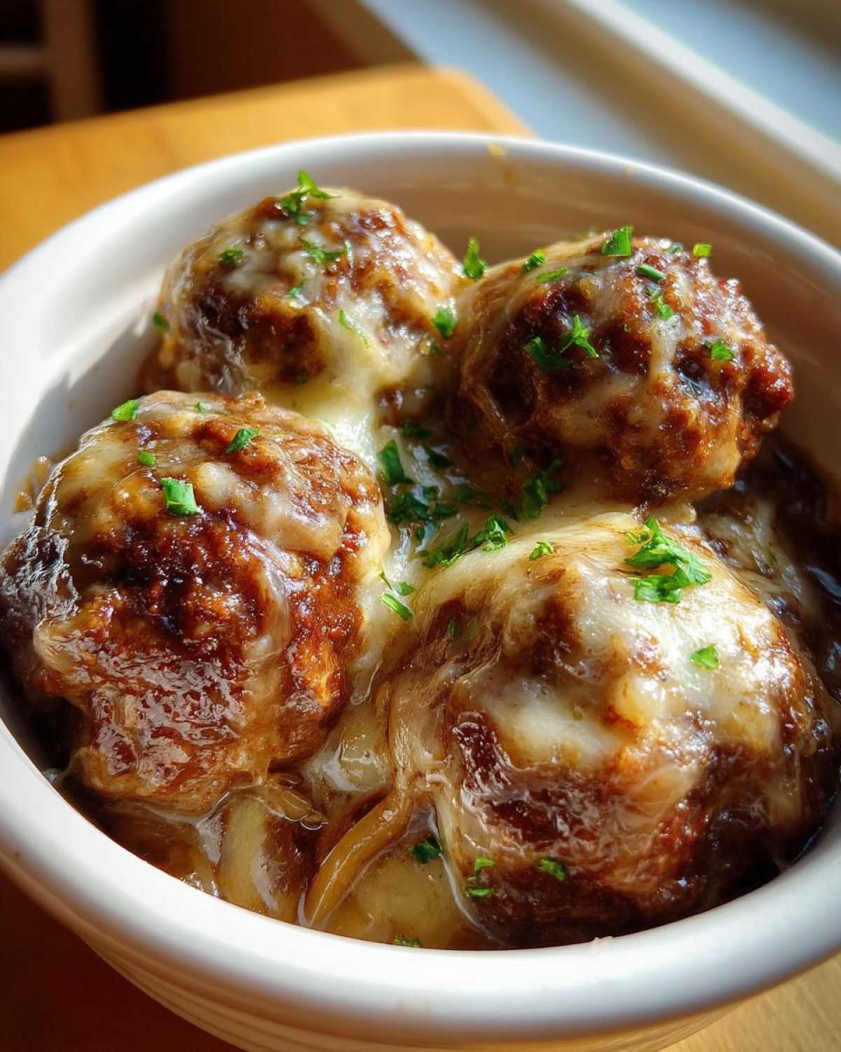 Crock Pot French Onion Meatballs