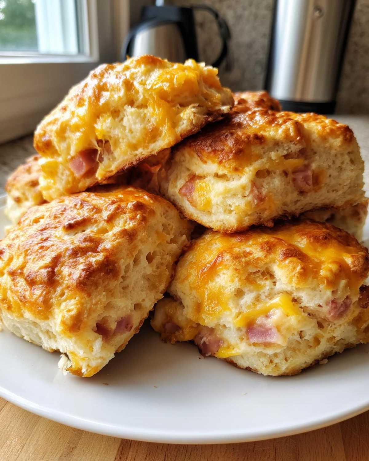 Ham and Cheese Butter Swim Biscuits