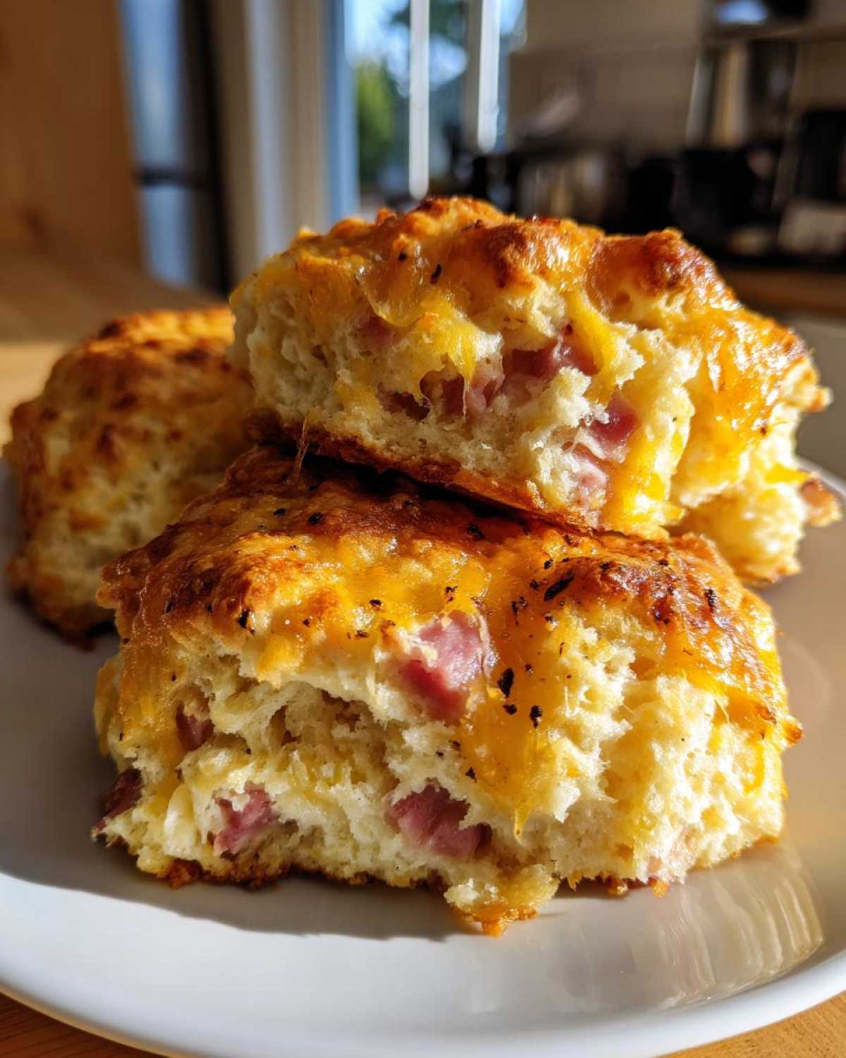 Ham and Cheese Butter Swim Biscuits