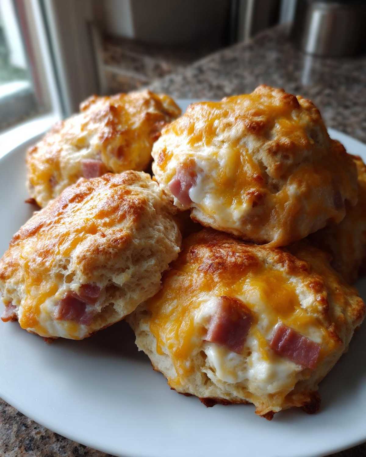 Ham and Cheese Butter Swim Biscuits