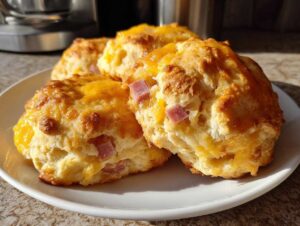 Ham and Cheese Butter Swim Biscuits