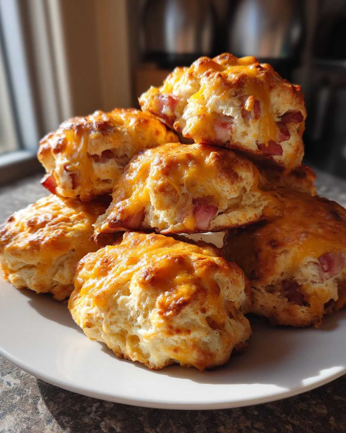 Ham and Cheese Butter Swim Biscuits