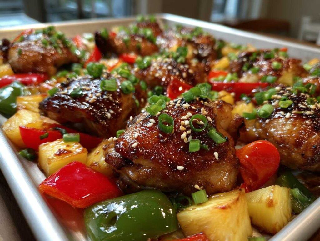 Hawaiian Chicken Sheet Pan Dinner