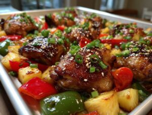 Hawaiian Chicken Sheet Pan Dinner