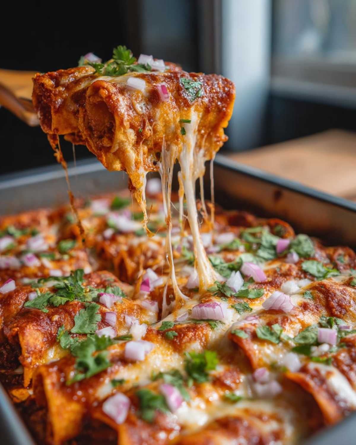 Lazy enchiladas with taquitos