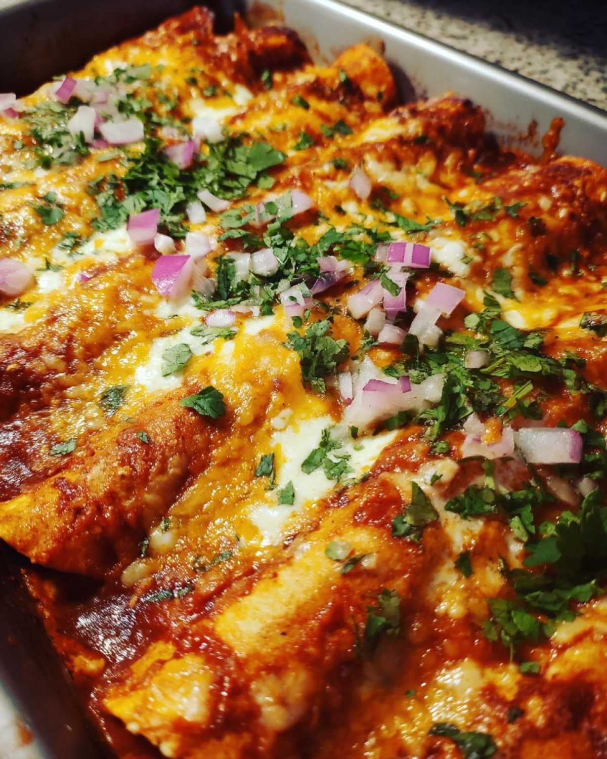 Lazy enchiladas with taquitos