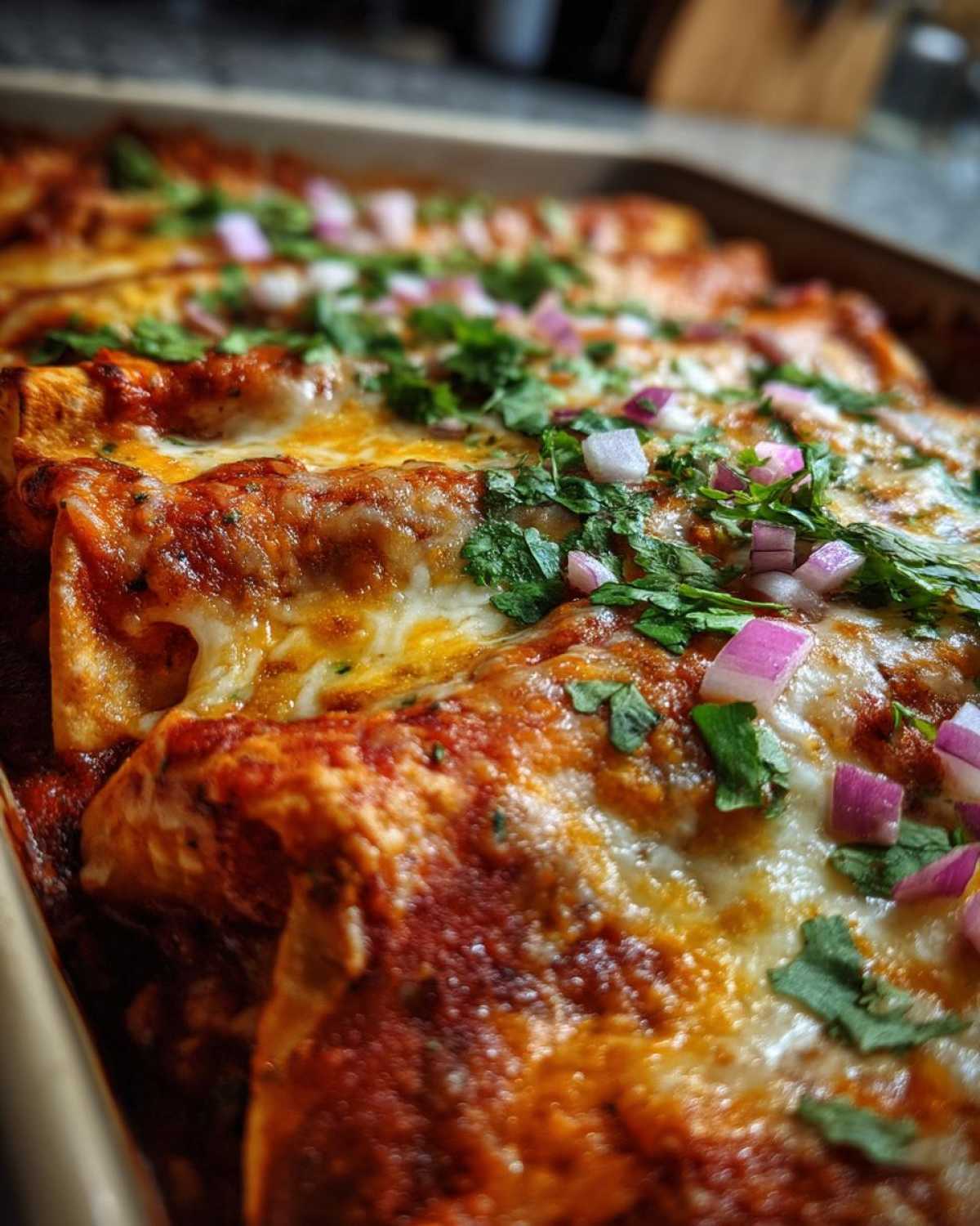 Lazy enchiladas with taquitos