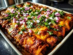 Lazy enchiladas with taquitos
