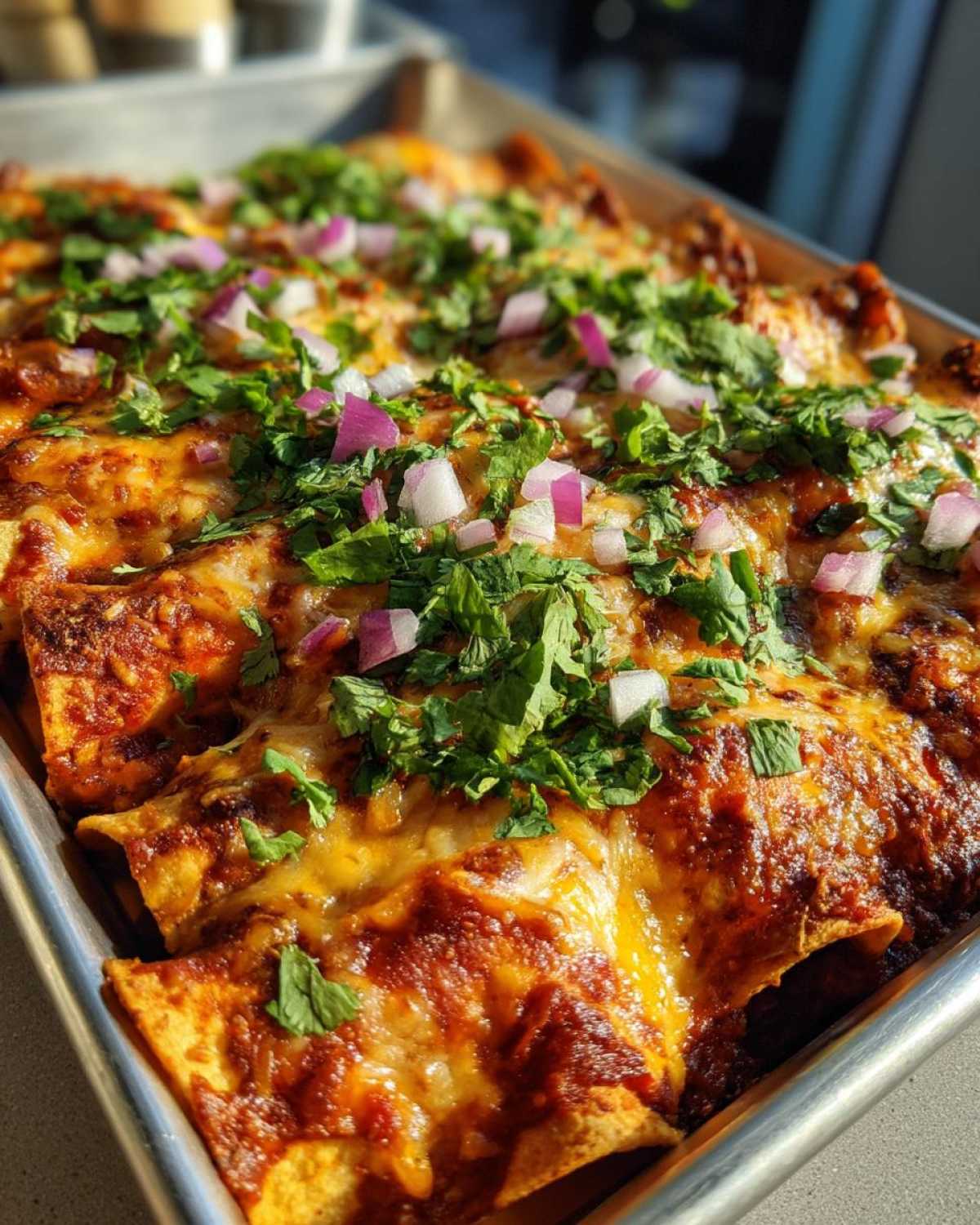 Lazy enchiladas with taquitos