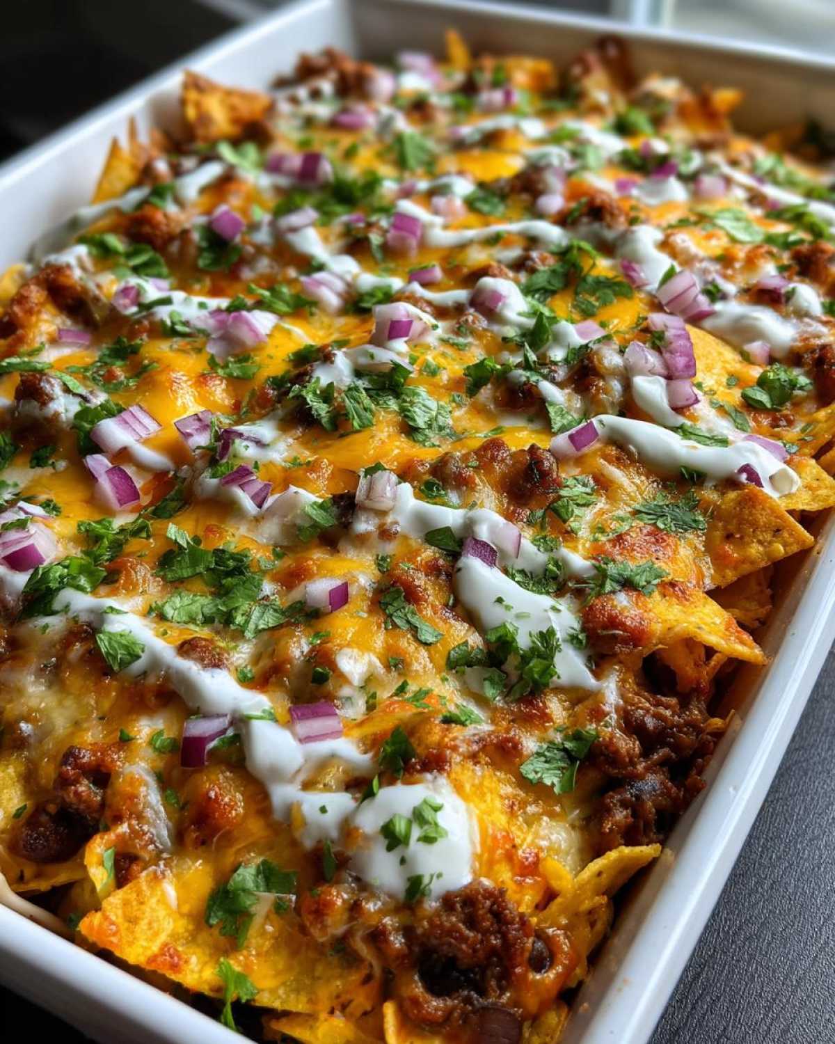 Lazy enchiladas with tortilla chips