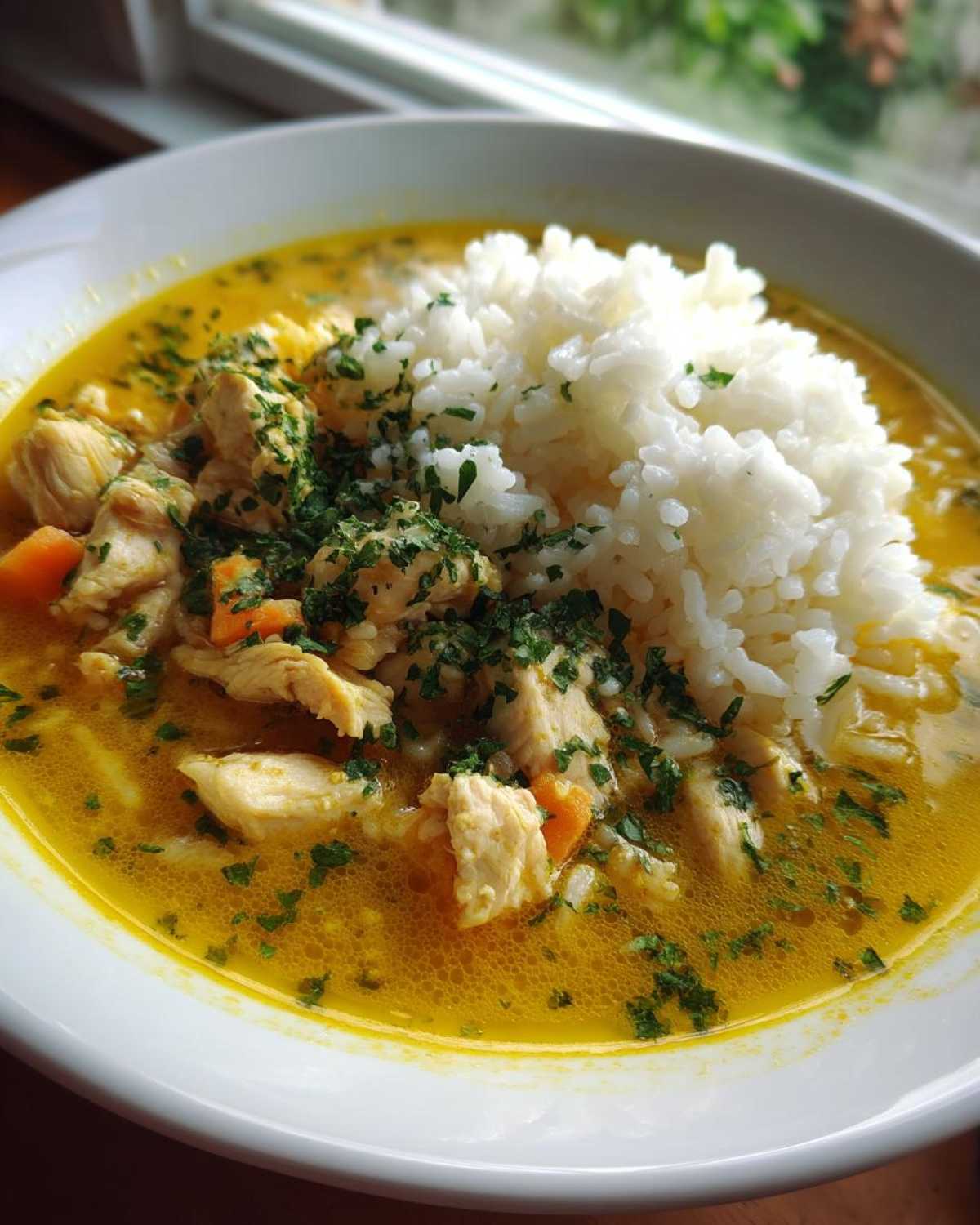 Lemon Ginger Turmeric Chicken and Rice Soup