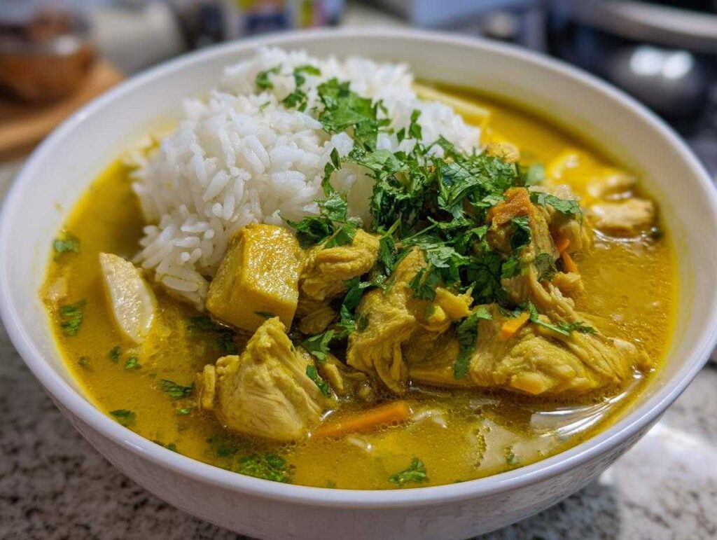 Lemon Ginger Turmeric Chicken and Rice Soup