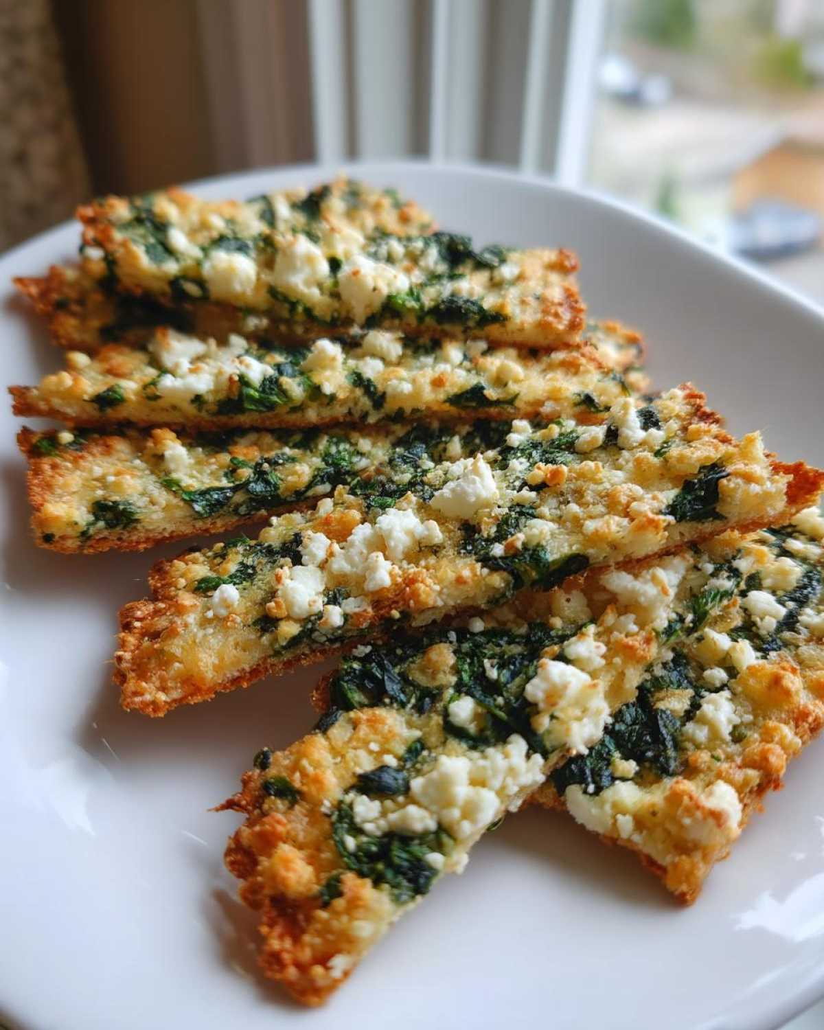 Mediterranean Spinach and Feta Cheese Crisps