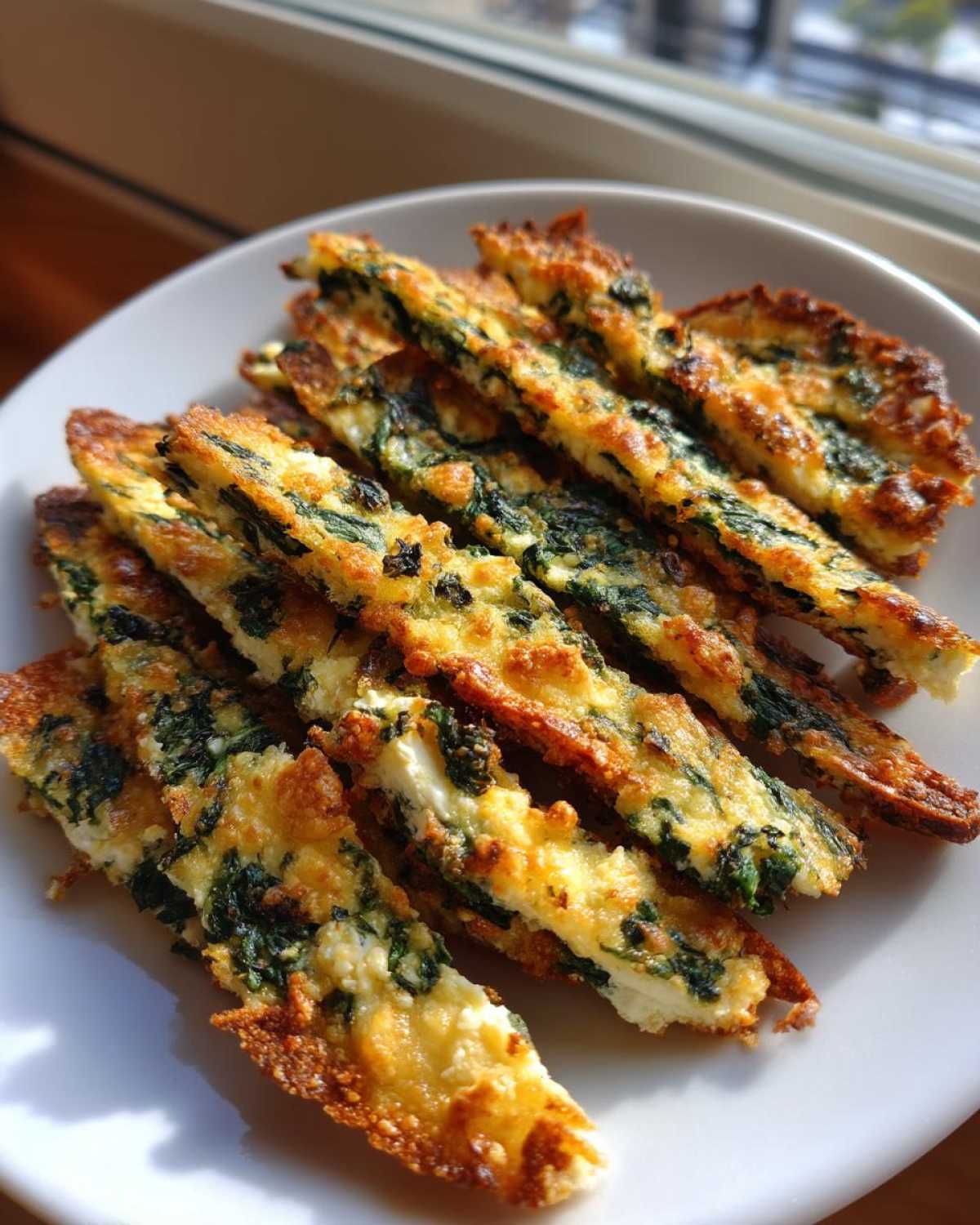 Mediterranean Spinach and Feta Cheese Crisps