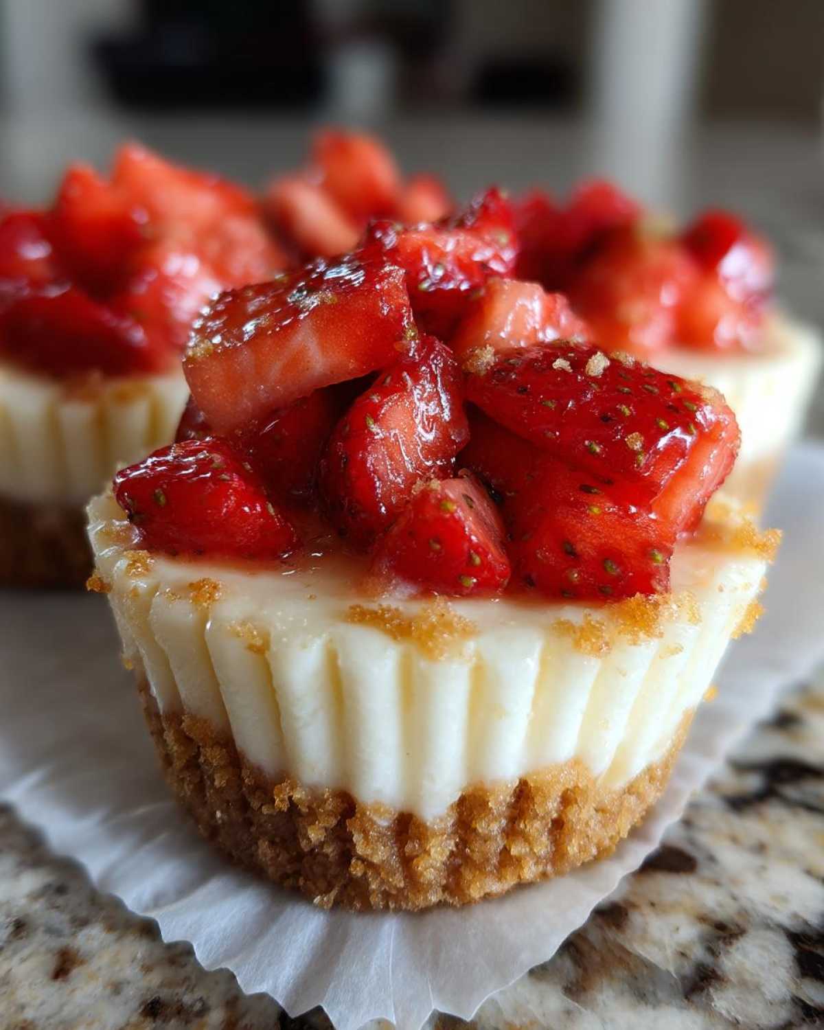 No-Bake Strawberry Mini Cheesecakes